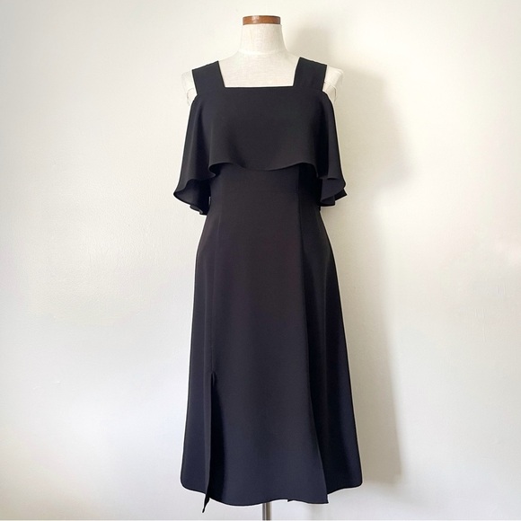 Anthropologie Whistles Piper Strap detail Black midi dress NWOT size 6 - Picture 1 of 5